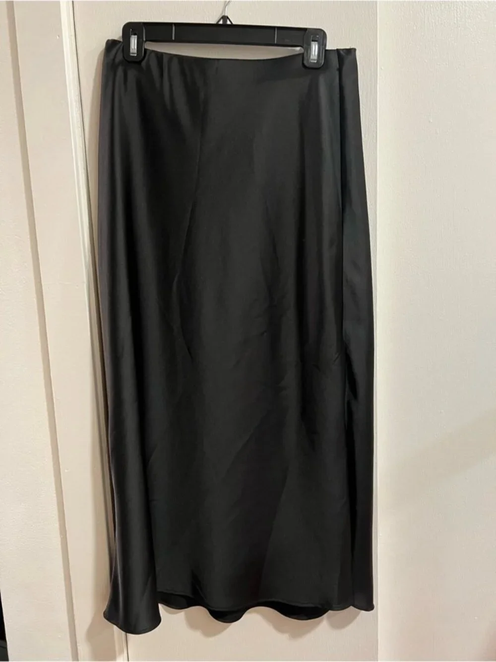 Black Satin Maxi Skirt